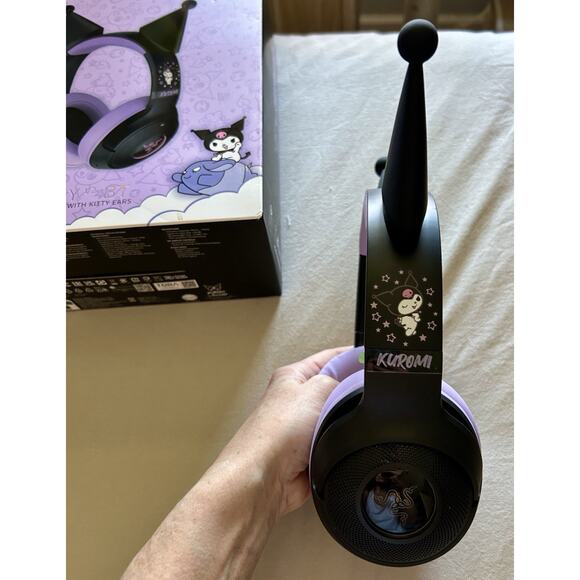 Limited Edition Sanrio Kuromi Razer Wireless RGB Headset HyperClear Cardioid Mic - Picture 12 of 14